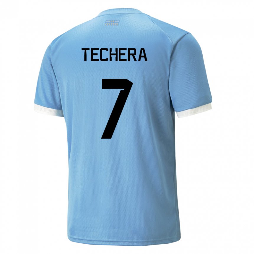 Hombre Camiseta Uruguay Facundo Techera #7 Azul 1ª Equipación 22-24 La Camisa