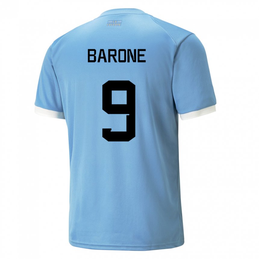 Hombre Camiseta Uruguay Faustino Barone #9 Azul 1ª Equipación 22-24 La Camisa