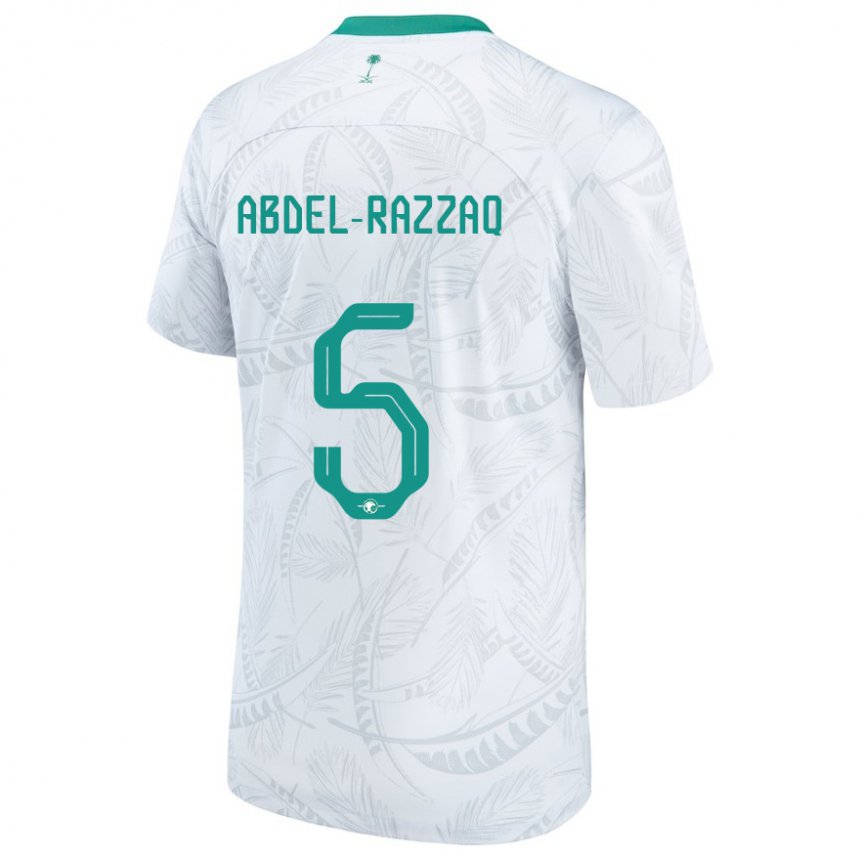 Hombre Camiseta Arabia Saudita Lana Abdel Razzaq #5 Blanco 1ª Equipación 22-24 La Camisa