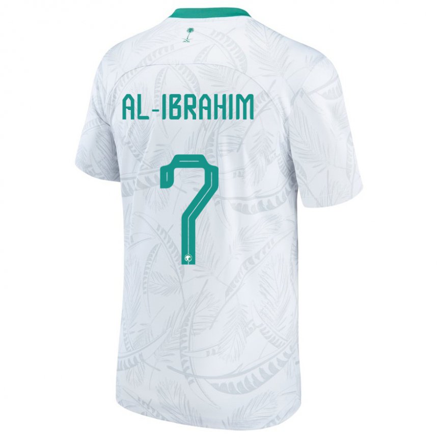 Hombre Camiseta Arabia Saudita Noura Al Ibrahim #7 Blanco 1ª Equipación 22-24 La Camisa