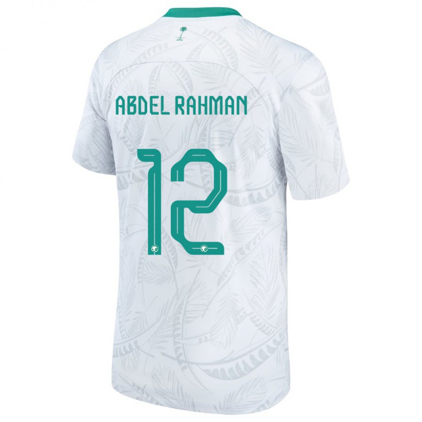 Hombre Camiseta Arabia Saudita Mona Abdel Rahman #12 Blanco 1ª Equipación 22-24 La Camisa