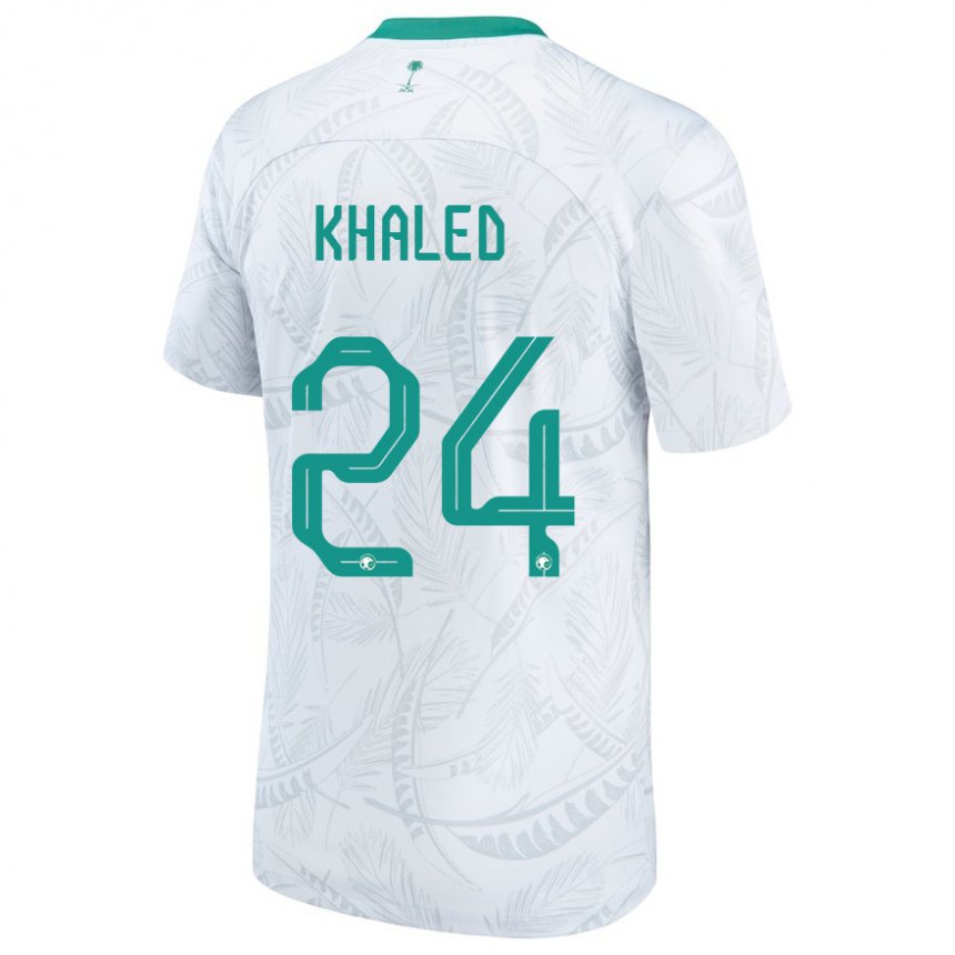 Hombre Camiseta Arabia Saudita Atheer Khaled #24 Blanco 1ª Equipación 22-24 La Camisa