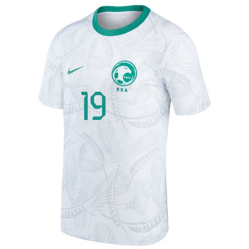 Hombre Camiseta Arabia Saudita Yaseen Alzubaidi #19 Blanco 1ª Equipación 22-24 La Camisa