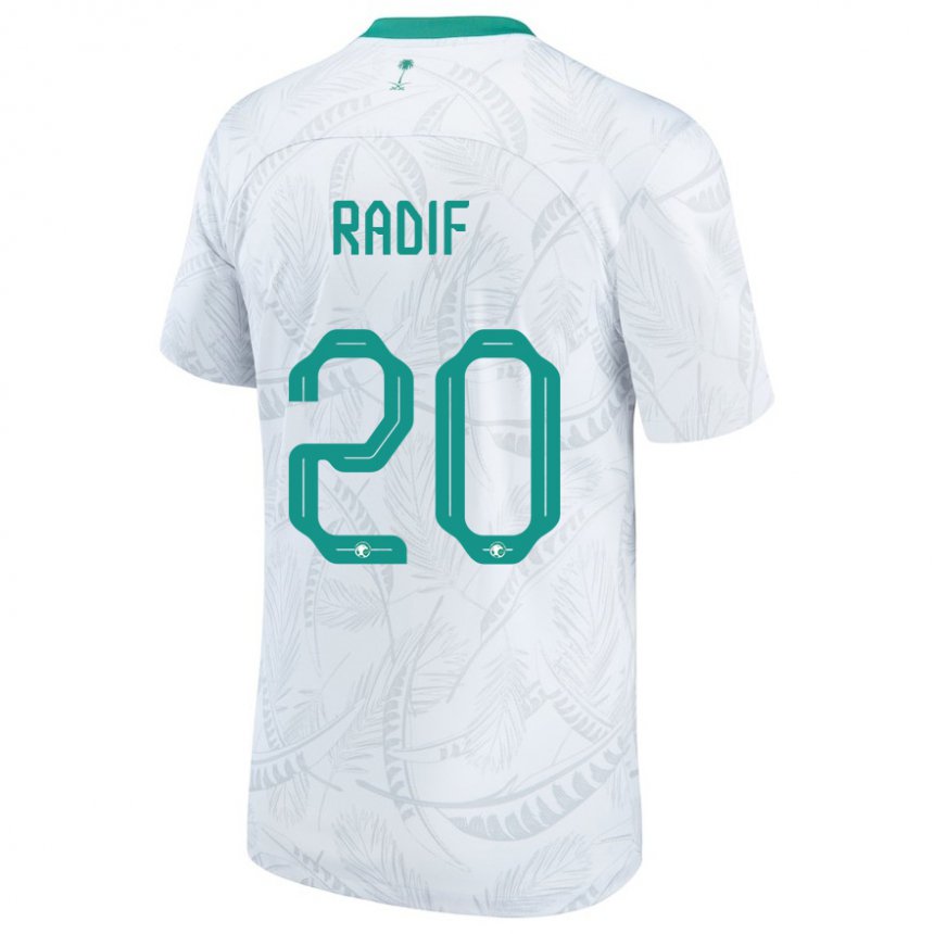 Hombre Camiseta Arabia Saudita Abdullah Radif #20 Blanco 1ª Equipación 22-24 La Camisa