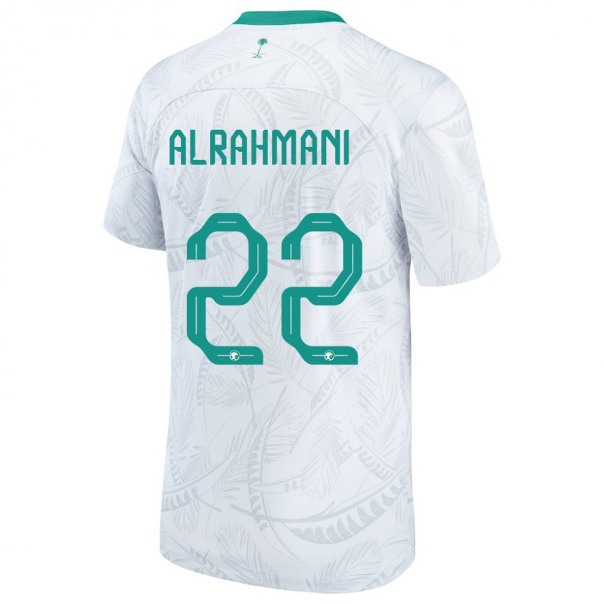 Hombre Camiseta Arabia Saudita Saleh Alrahmani #22 Blanco 1ª Equipación 22-24 La Camisa