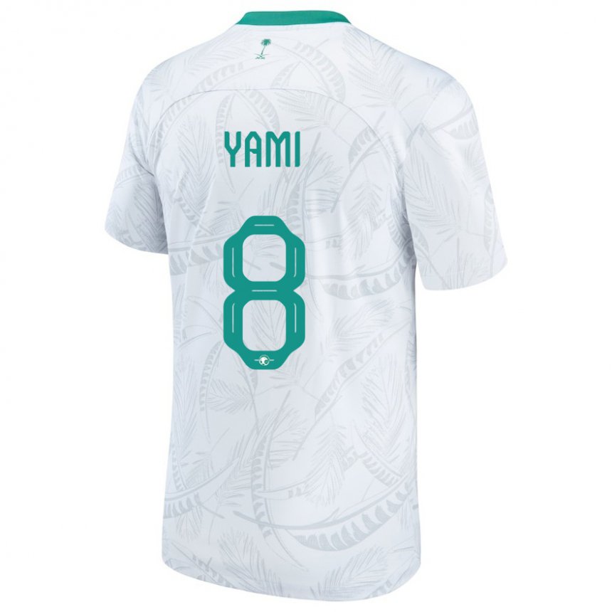Hombre Camiseta Arabia Saudita Riyadh Yami #8 Blanco 1ª Equipación 22-24 La Camisa