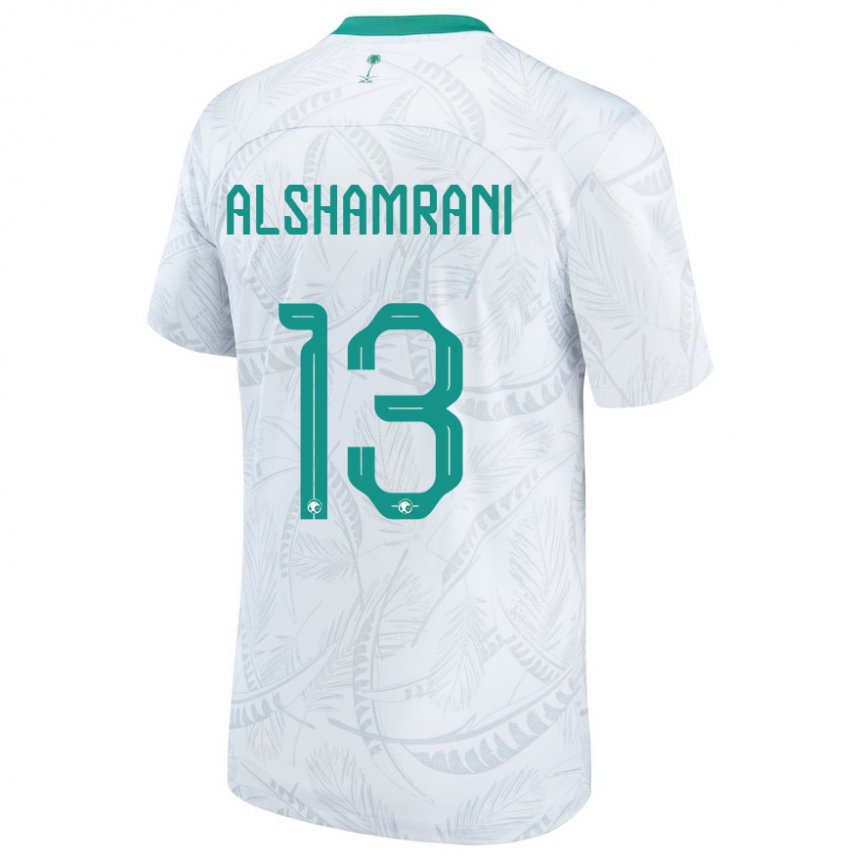 Hombre Camiseta Arabia Saudita Farha Alshamrani #13 Blanco 1ª Equipación 22-24 La Camisa