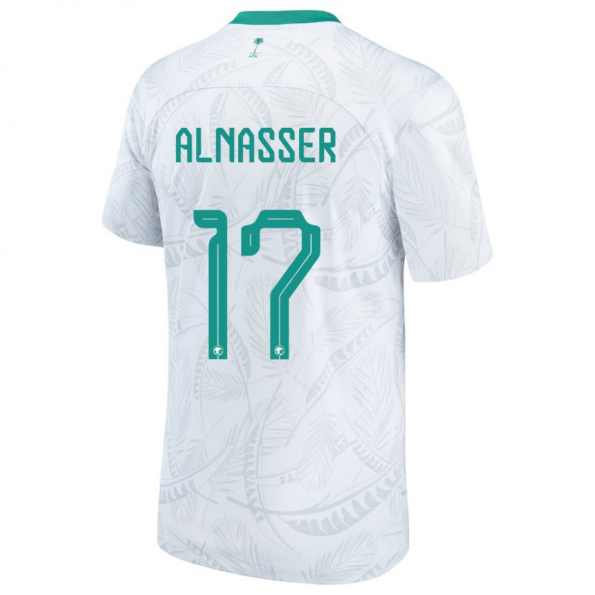 Hombre Camiseta Arabia Saudita Saad Alnasser #17 Blanco 1ª Equipación 22-24 La Camisa