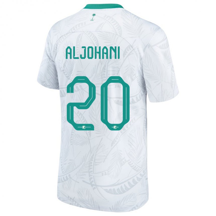 Hombre Camiseta Arabia Saudita Ziyad Aljohani #20 Blanco 1ª Equipación 22-24 La Camisa