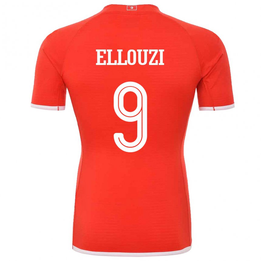 Hombre Camiseta Túnez Sabrine Ellouzi #9 Rojo 1ª Equipación 22-24 La Camisa