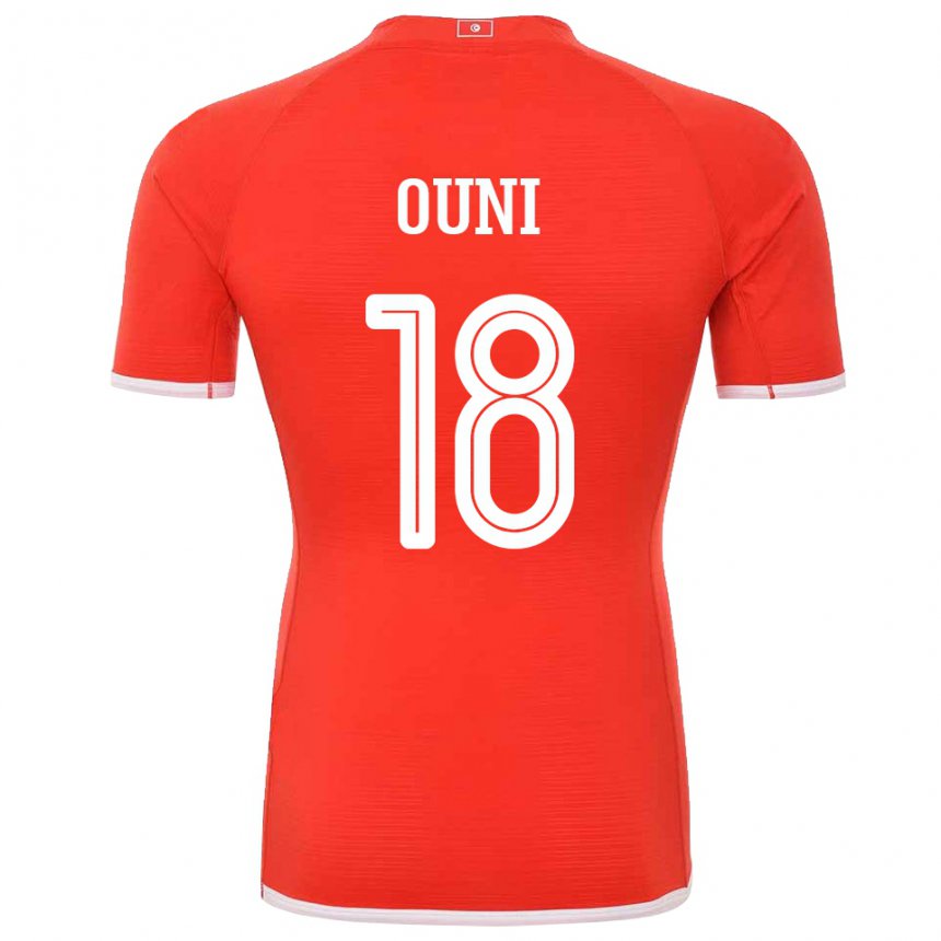Hombre Camiseta Túnez Samia Ouni #18 Rojo 1ª Equipación 22-24 La Camisa
