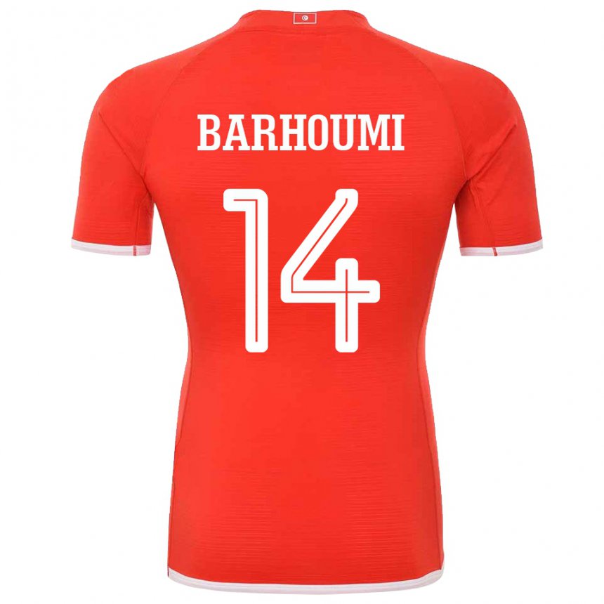 Hombre Camiseta Túnez Salah Barhoumi #14 Rojo 1ª Equipación 22-24 La Camisa