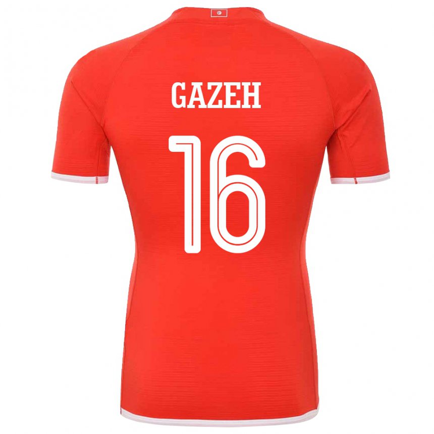 Hombre Camiseta Túnez Raed Gazeh #16 Rojo 1ª Equipación 22-24 La Camisa