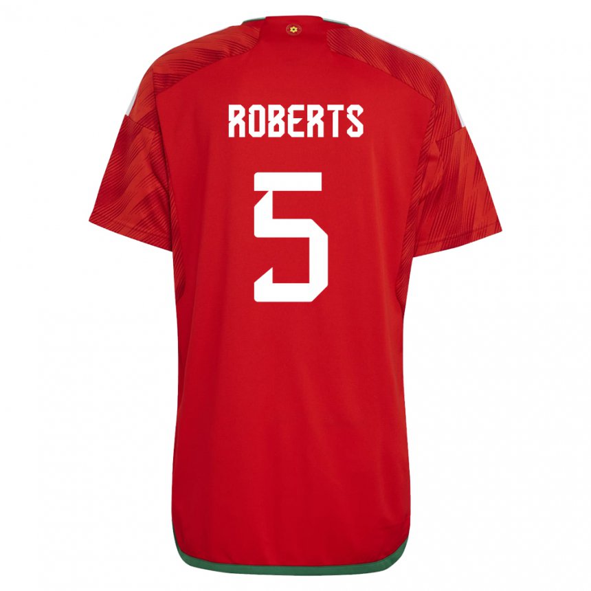 Hombre Camiseta Gales Rhiannon Roberts #5 Rojo 1ª Equipación 22-24 La Camisa