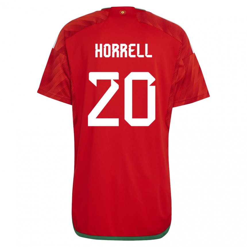Hombre Camiseta Gales Grace Horrell #20 Rojo 1ª Equipación 22-24 La Camisa
