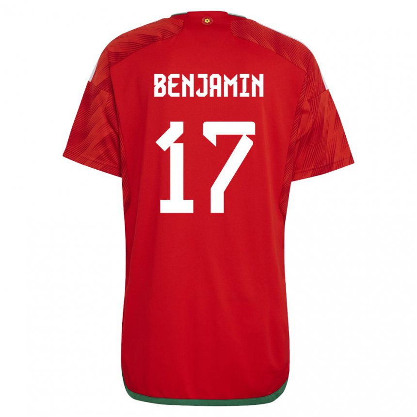 Hombre Camiseta Gales Omari Benjamin #17 Rojo 1ª Equipación 22-24 La Camisa