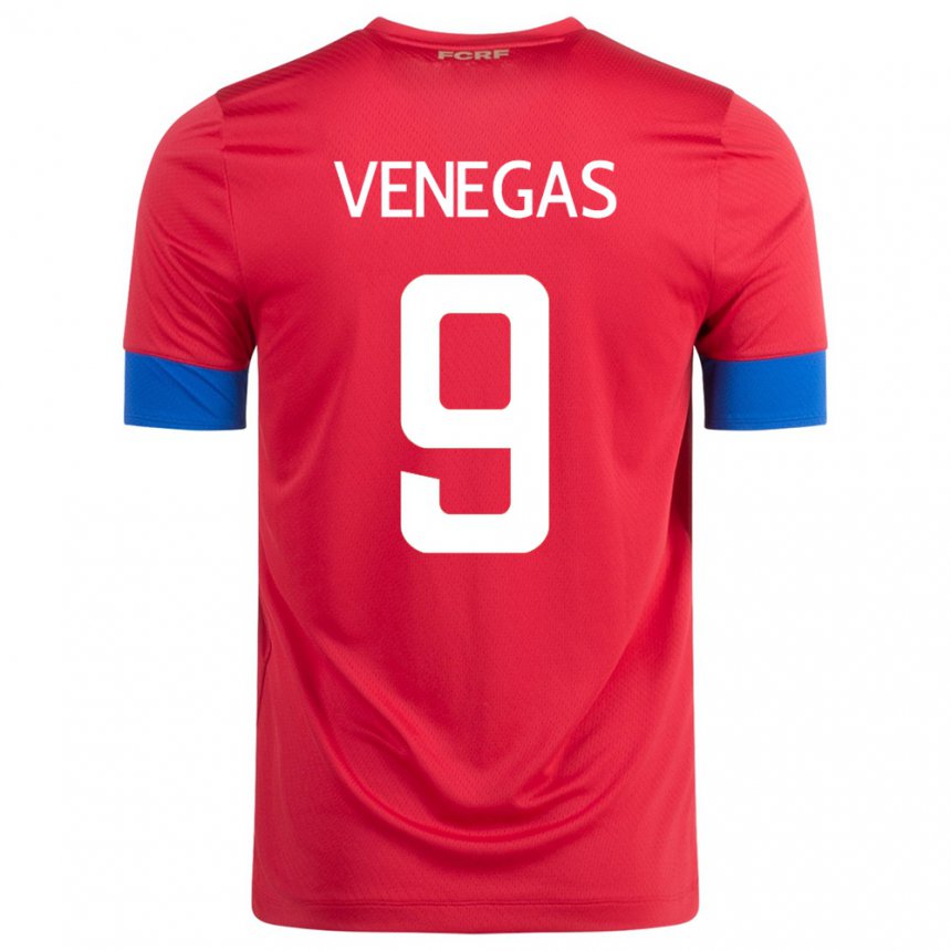 Hombre Camiseta Costa Rica Carolina Venegas #9 Rojo 1ª Equipación 22-24 La Camisa