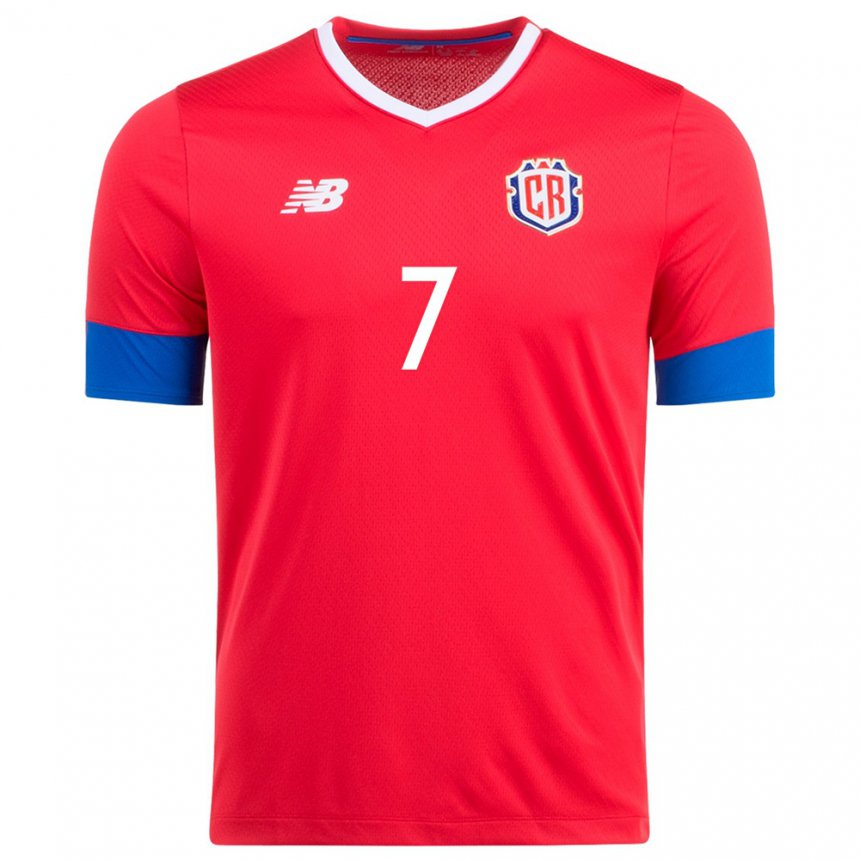 Hombre Camiseta Costa Rica Andrey Soto #7 Rojo 1ª Equipación 22-24 La Camisa