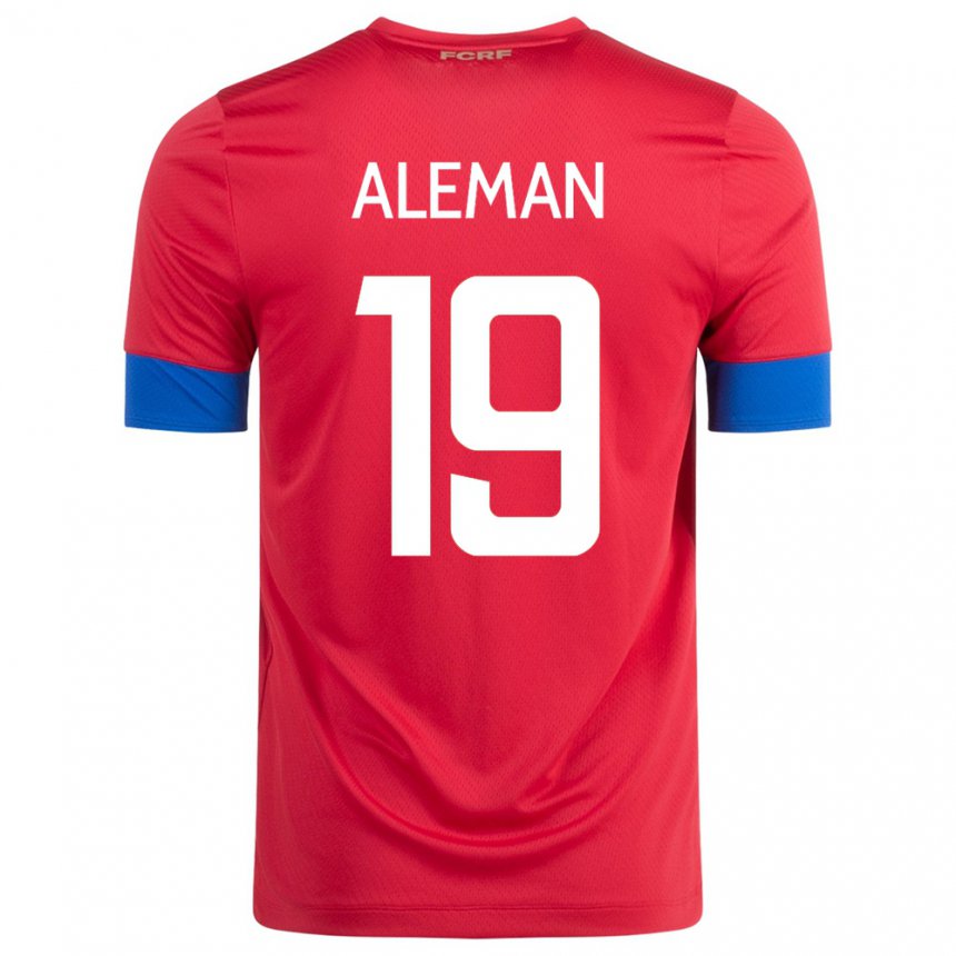 Hombre Camiseta Costa Rica Fabricio Aleman #19 Rojo 1ª Equipación 22-24 La Camisa