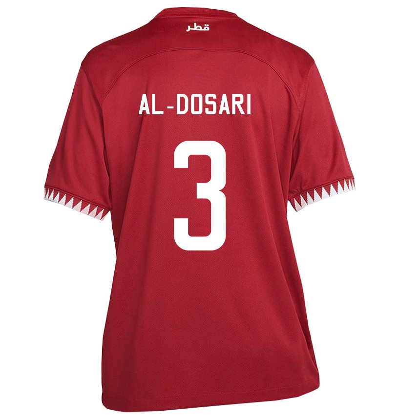 Hombre Camiseta Catar Dana Al Dosari #3 Granate 1ª Equipación 22-24 La Camisa