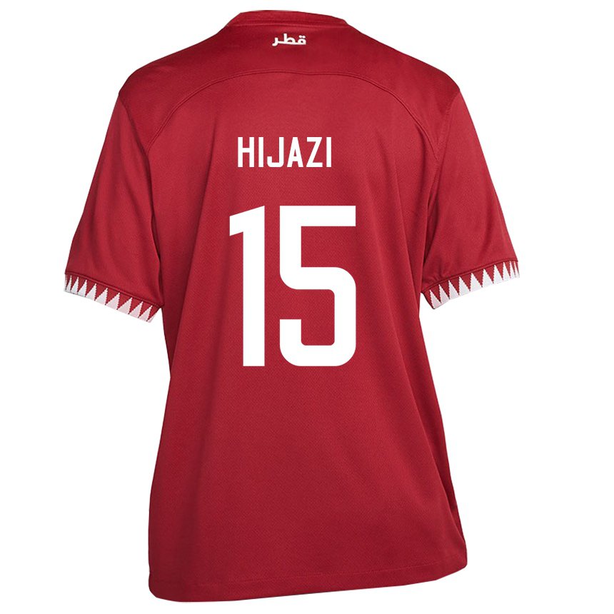 Hombre Camiseta Catar Asalet Hijazi #15 Granate 1ª Equipación 22-24 La Camisa