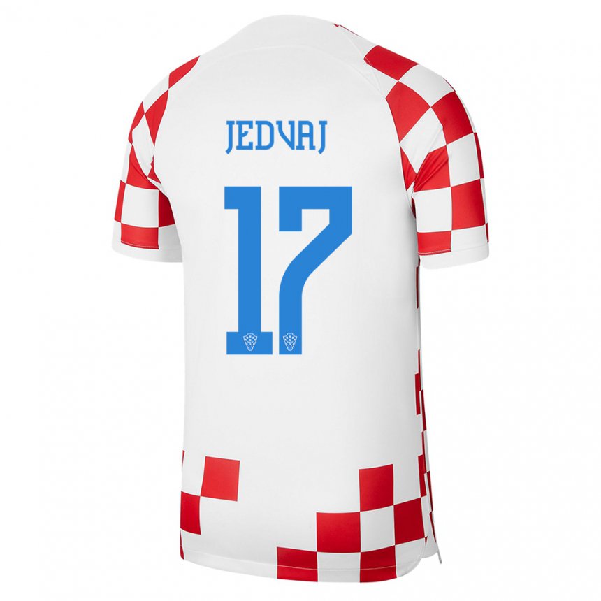 Hombre Camiseta Croacia Karla Jedvaj #17 Rojo Blanco 1ª Equipación 22-24 La Camisa