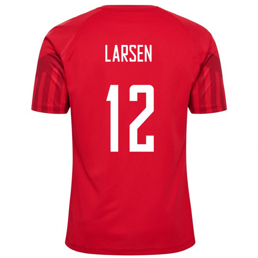 Hombre Camiseta Dinamarca Stine Larsen #12 Rojo 1ª Equipación 22-24 La Camisa