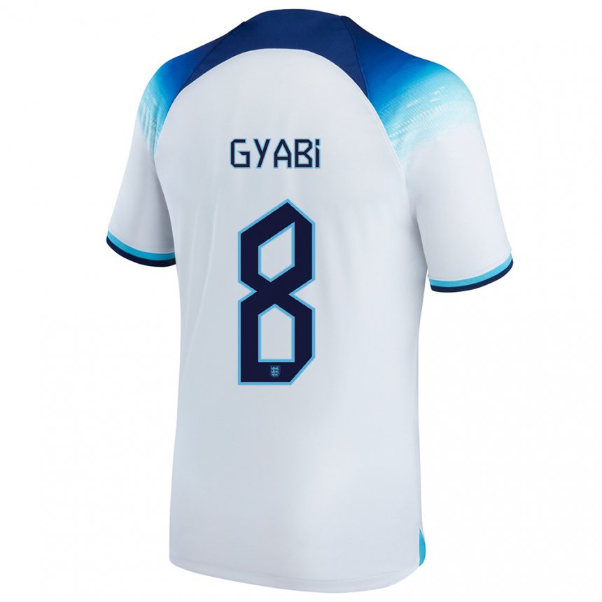 Hombre Camiseta Inglaterra Darko Gyabi #8 Blanco Azul 1ª Equipación 22-24 La Camisa