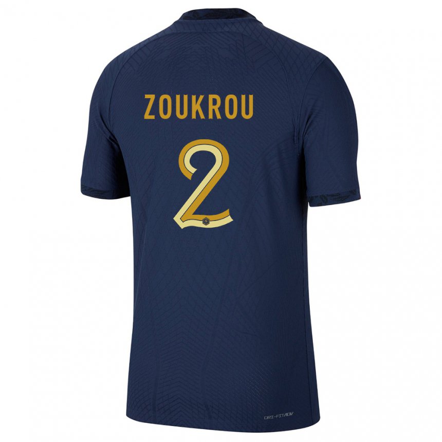 Hombre Camiseta Francia Tanguy Zoukrou #2 Azul Marino 1ª Equipación 22-24 La Camisa