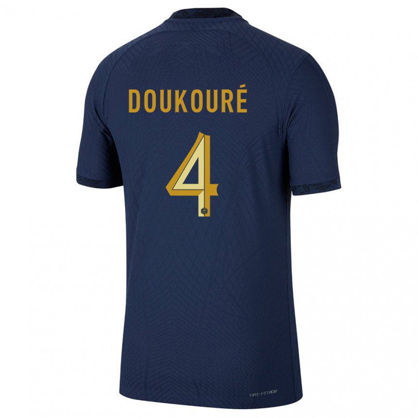 Hombre Camiseta Francia Ismael Doukoure #4 Azul Marino 1ª Equipación 22-24 La Camisa