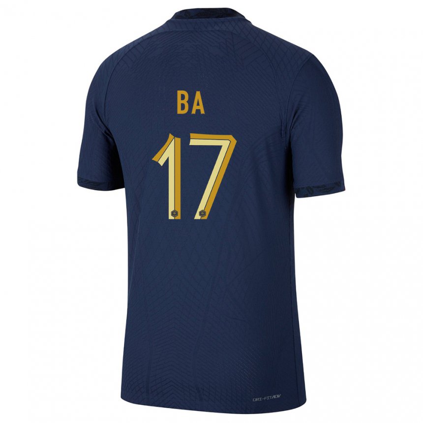 Hombre Camiseta Francia Abdoullah Ba #17 Azul Marino 1ª Equipación 22-24 La Camisa