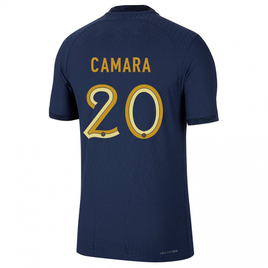 Hombre Camiseta Francia Ousmane Camara #20 Azul Marino 1ª Equipación 22-24 La Camisa