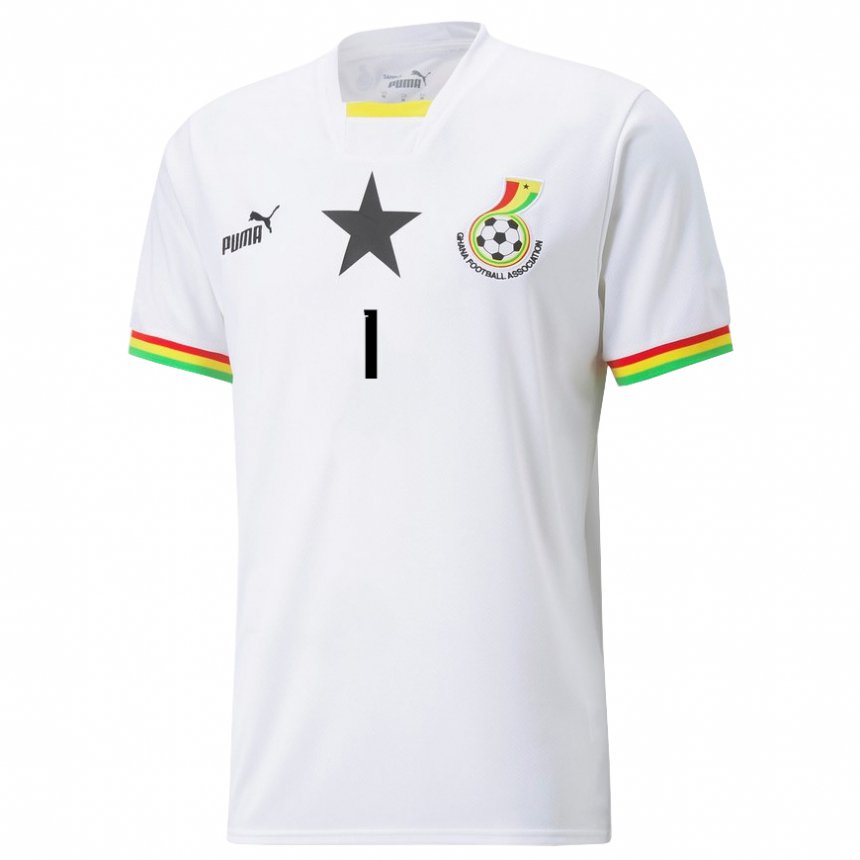 Hombre Camiseta Ghana Gregory Obeng Sekyere #1 Blanco 1ª Equipación 22-24 La Camisa