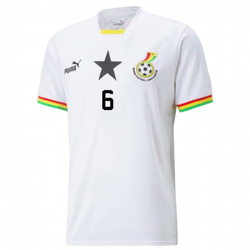 Hombre Camiseta Ghana Mohaison Mahmoud #6 Blanco 1ª Equipación 22-24 La Camisa