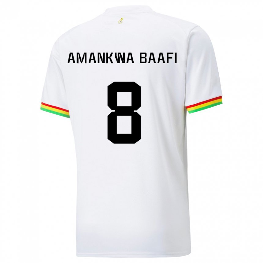 Hombre Camiseta Ghana Yaw Amankwa Baafi #8 Blanco 1ª Equipación 22-24 La Camisa