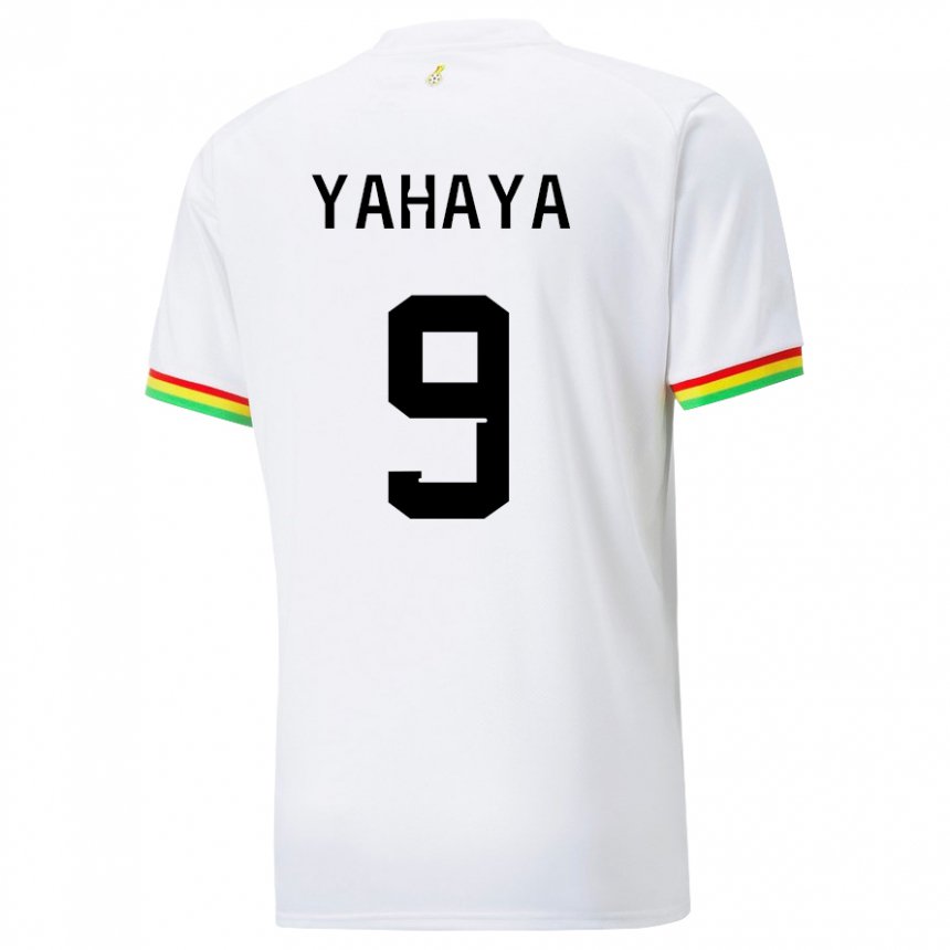 Hombre Camiseta Ghana Mohammed Yahaya #9 Blanco 1ª Equipación 22-24 La Camisa
