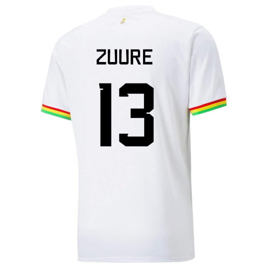 Hombre Camiseta Ghana Moses Salifu Bawa Zuure #13 Blanco 1ª Equipación 22-24 La Camisa