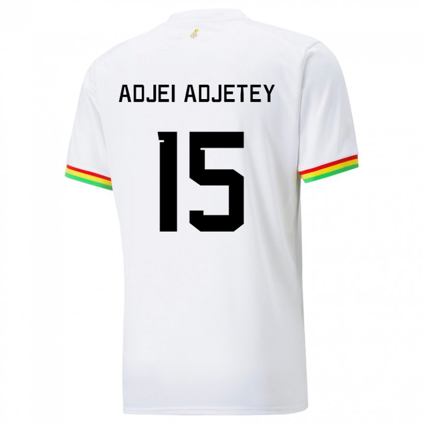 Hombre Camiseta Ghana Jonas Adjei Adjetey #15 Blanco 1ª Equipación 22-24 La Camisa