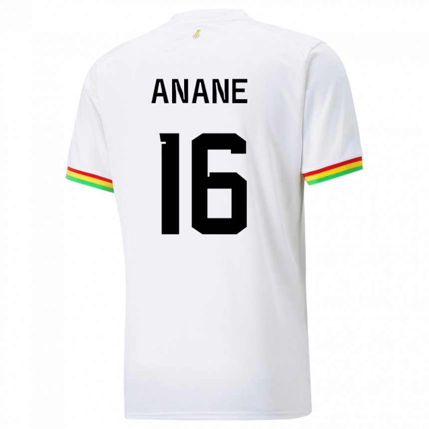 Hombre Camiseta Ghana Vincent Anane #16 Blanco 1ª Equipación 22-24 La Camisa
