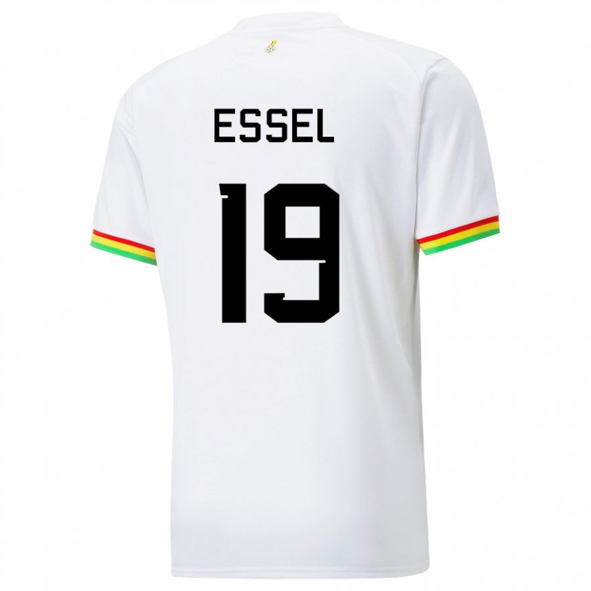 Hombre Camiseta Ghana Aaron Essel #19 Blanco 1ª Equipación 22-24 La Camisa