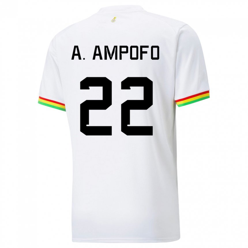 Hombre Camiseta Ghana Eugene Amankwah Ampofo #22 Blanco 1ª Equipación 22-24 La Camisa