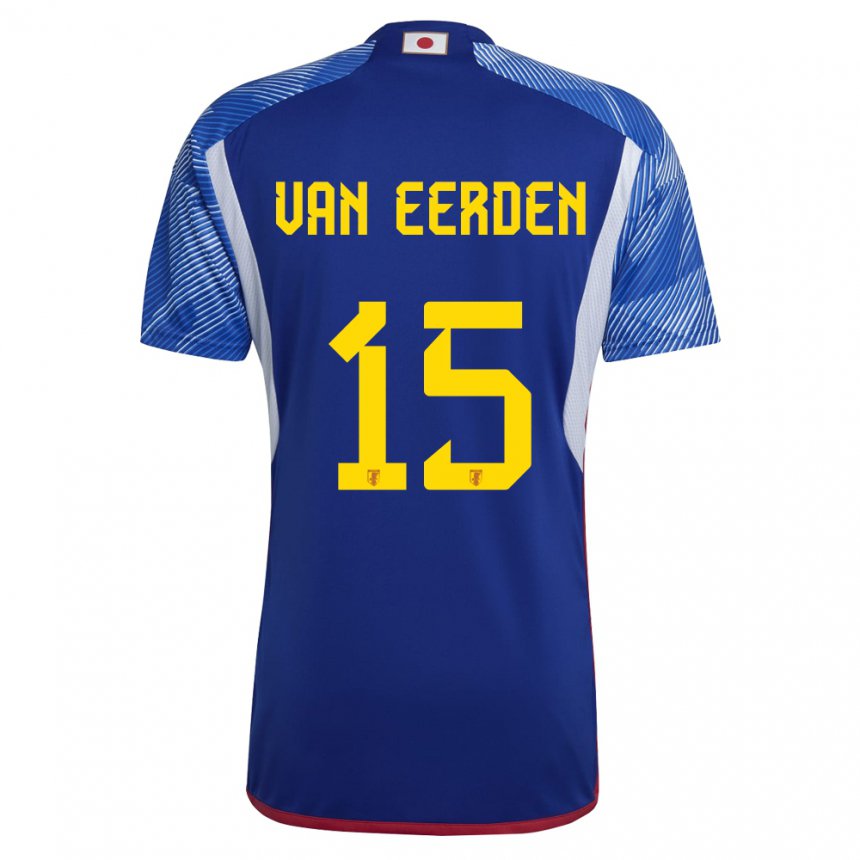 Hombre Camiseta Japón Shawn Van Eerden #15 Azul Real 1ª Equipación 22-24 La Camisa