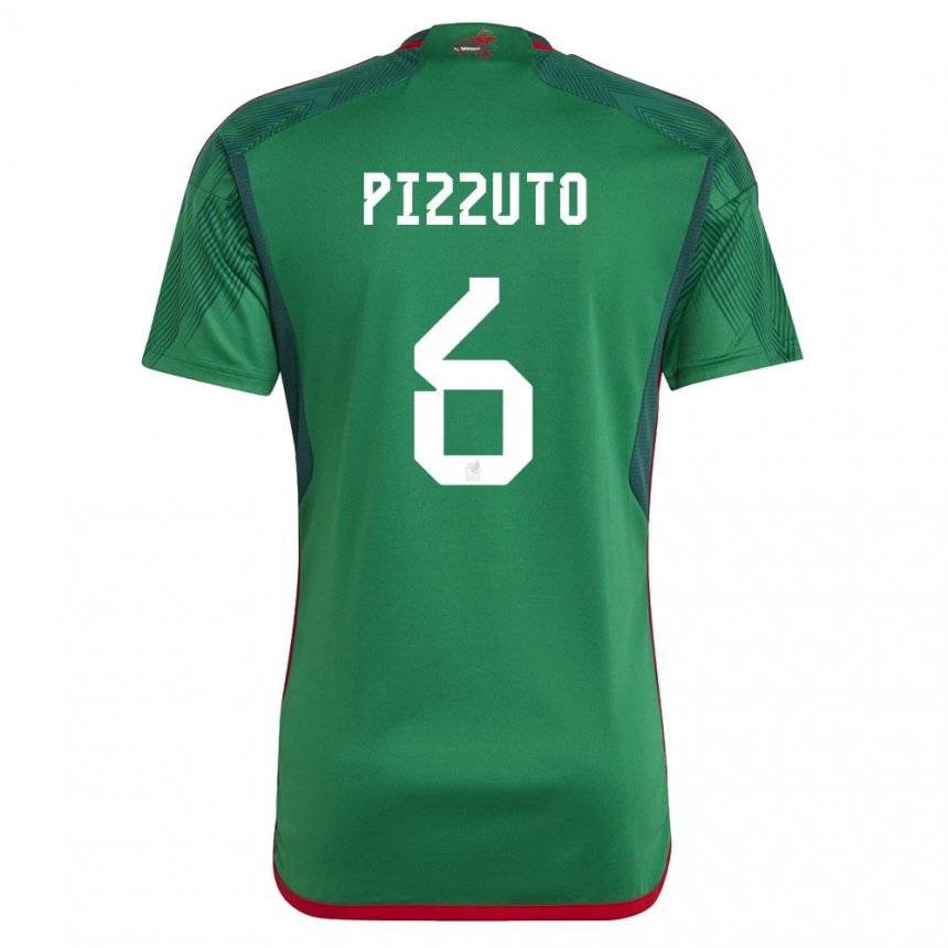 Hombre Camiseta México Eugenio Pizzuto #6 Verde 1ª Equipación 22-24 La Camisa