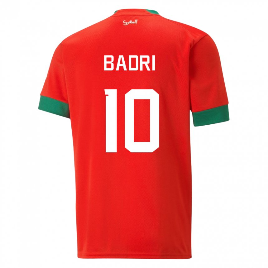 Hombre Camiseta Marruecos Najat Badri #10 Rojo 1ª Equipación 22-24 La Camisa
