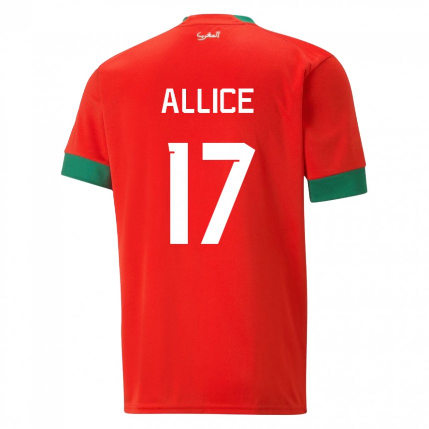Hombre Camiseta Marruecos Eva Allice #17 Rojo 1ª Equipación 22-24 La Camisa