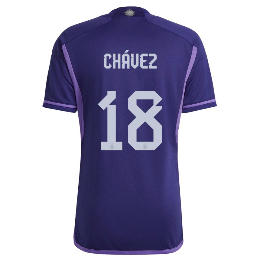 Hombre Camiseta Argentina Gabriela Chavez #18 Morado 2ª Equipación 22-24 La Camisa