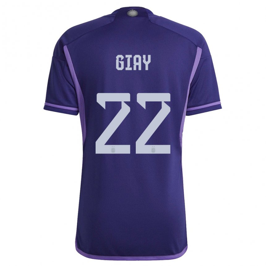 Hombre Camiseta Argentina Agustin Giay #22 Morado 2ª Equipación 22-24 La Camisa