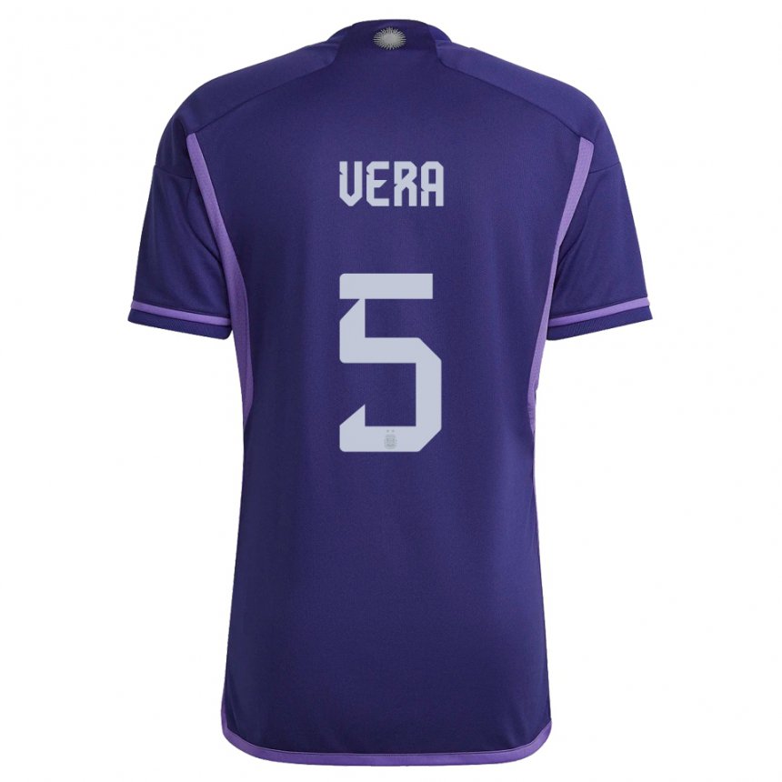 Hombre Camiseta Argentina Fausto Vera #5 Morado 2ª Equipación 22-24 La Camisa