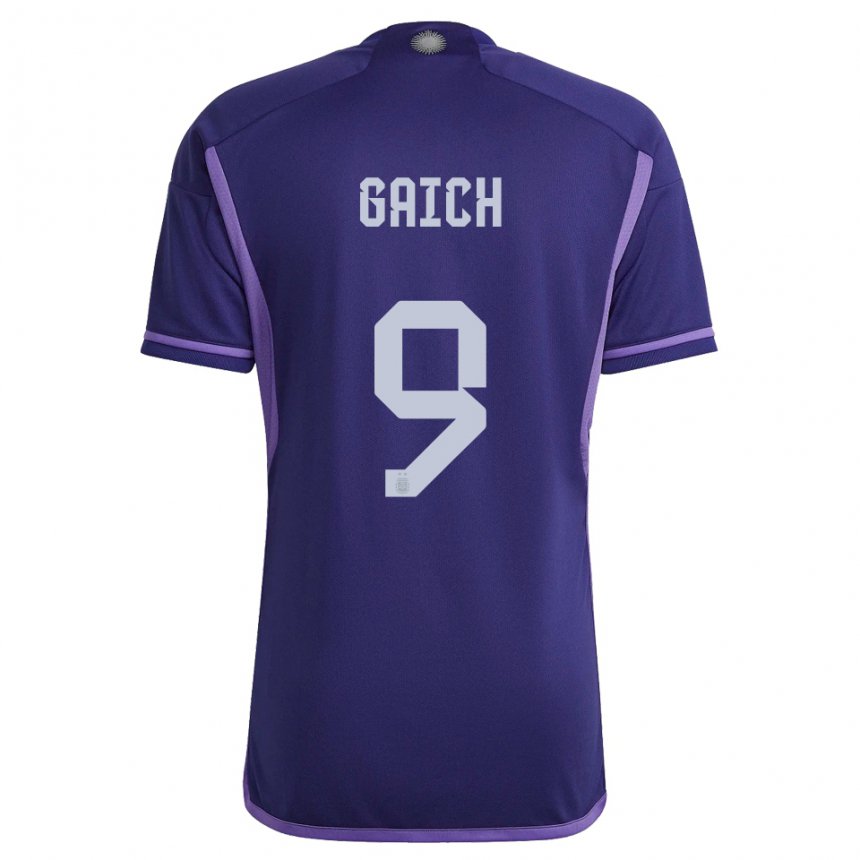 Hombre Camiseta Argentina Adolfo Gaich #9 Morado 2ª Equipación 22-24 La Camisa