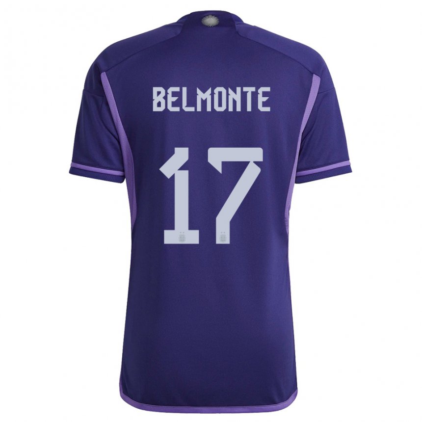 Hombre Camiseta Argentina Tomas Belmonte #17 Morado 2ª Equipación 22-24 La Camisa